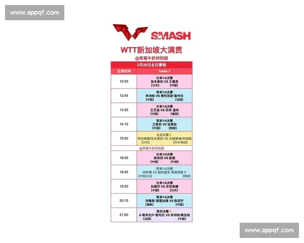 2026年乒乓球比赛直播时间安排与赛事亮点一览